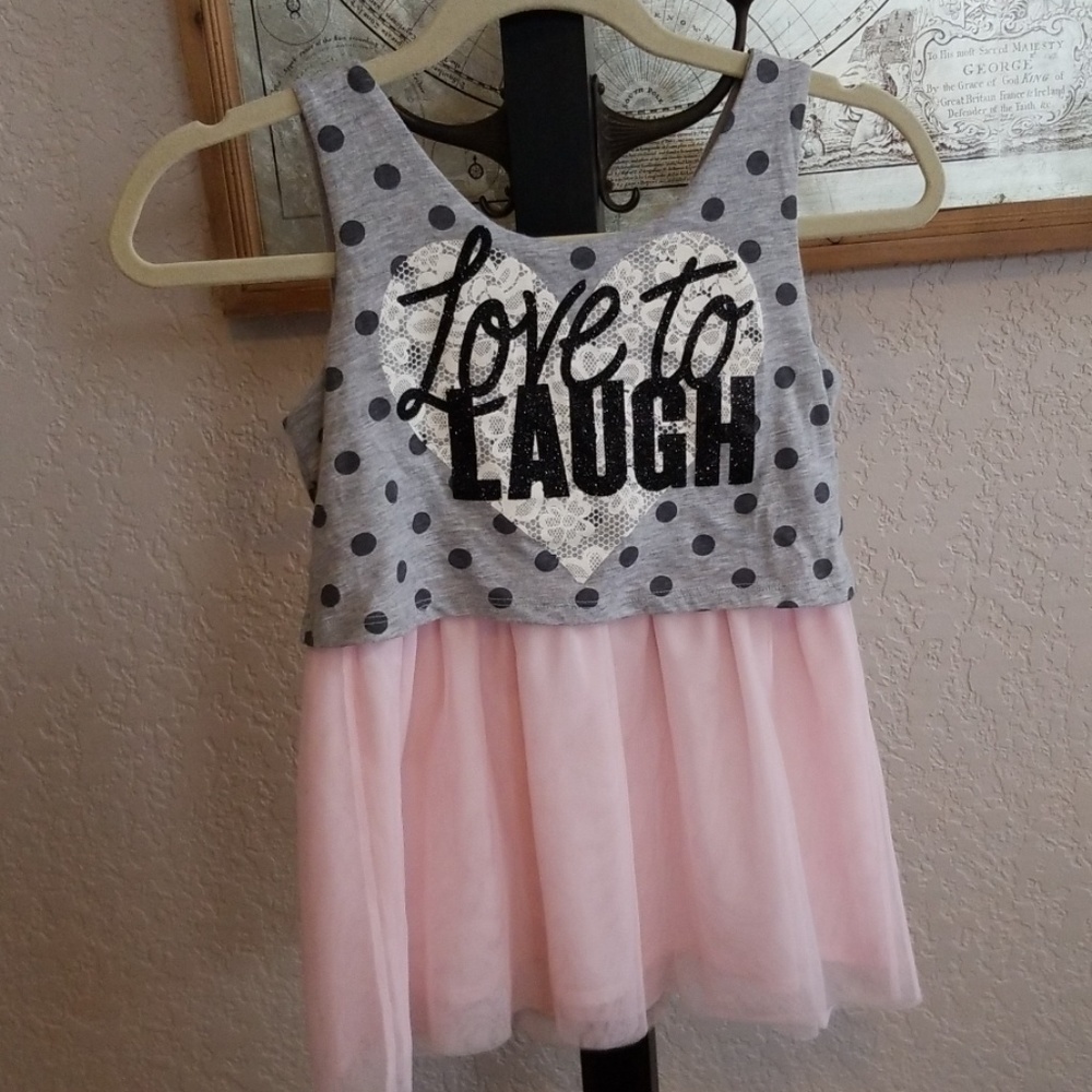Girls Justice dressy shirt with tulle bottom